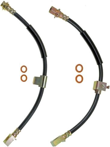 Brake Hose - 2pcs Front Left Right Brake Hydraulic Hose Assembly fits Ford Tempo 2.3L 1984 1985 1986 1987 1988 1989 1990 1991 1992 1993 1994, fits Ford Escort 1.9L 1985 1986 1987 1988 1989 1990 in Kuwait