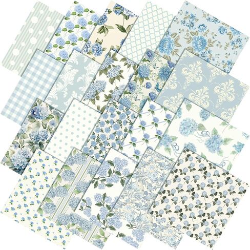 Frienda 20 Pcs Vintage Flower Cotton Fabric Bundles, 20 x 20 Inch Spring Pink Floral Fabrics for Sewing Craft Decor Fat Quarters Printed Cloth Quilt Patchwork Squares for Handmade DIY Supplies in Kuwait