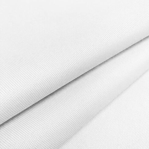 Waterproof Canvas Fabric by The Yard 58" W 600D Upholstery Polyester Material Indoor Outdoor Water Resistant Fabric for Chair Cushion Furniture Cover Sewing DIY Cloth, 1 Yard White in Saudi Arabia