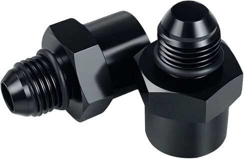 6AN Male Flare to Female M16x1.5 O-ring Power Steering Supply Feed Fuel Line Adapter Fitting Connector Aluminum Black 2Pcs in Saudi Arabia
