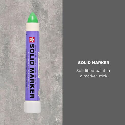SAKURA Solid Marker - Mess-Free Paint Marker for Indoor & Outdoor Applications - Multi-Surface - Low Odor, No Drip & Non-Toxic - Quick Drying in 5-10 Minutes - 13mm Tip - Fluorescent Green - 12 Count in Saudi Arabia