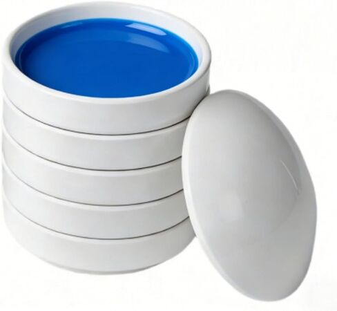IMIKEYA Round Porcelain Watercolor Palette Set, 5 Layer Stackable Mixing Trays with Lid, Ceramic Paint Dish for Gouache, Acrylic & Ink, 3. 6 x 3. 2 Nesting Design in Kuwait