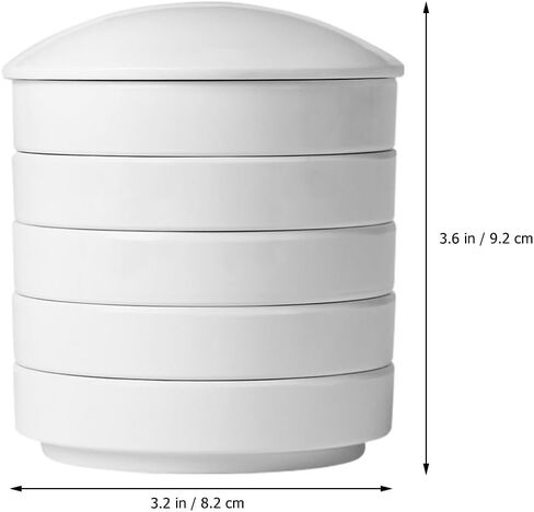 IMIKEYA Round Porcelain Watercolor Palette Set, 5 Layer Stackable Mixing Trays with Lid, Ceramic Paint Dish for Gouache, Acrylic & Ink, 3. 6 x 3. 2 Nesting Design in Kuwait