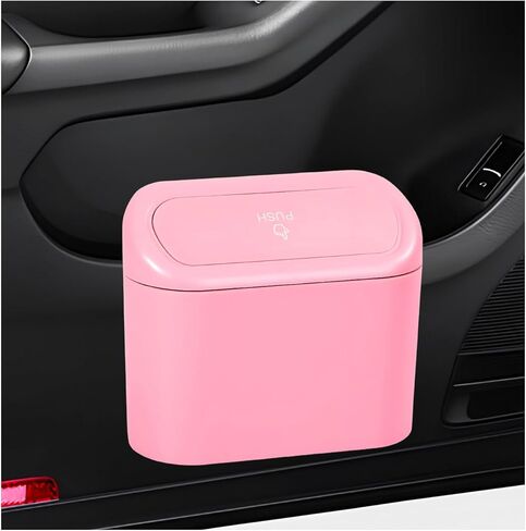 2 PCS Car Trash Can with Lid, Leakproof Mini Auto Garbage Bin with Trash Bags, Multipurpose Dustbin Container Storage Organizer for Vehicle Home Office, Car Accessories (Black) in Saudi Arabia