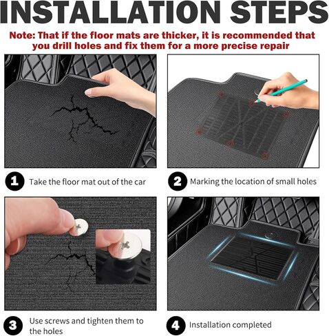 Car Floor Mats Carpet Patch Repair Kit with Screws,Anti-Slip Floor Mats for Cars Carpet Repair Kit,Automotive Floors Mat Carpets Repairs Patch for Heel Scuff Plate Rest Pedal Pad in Kuwait