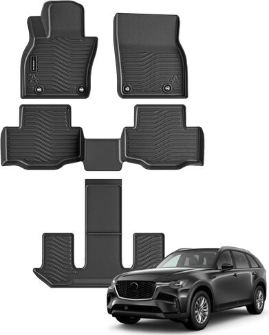سجادات أرضية Auxko مناسبة لجميع الأحوال الجوية تناسب Mazda CX-50 2026 2025-2023 وليس للبطانات المطاطية الهجينة TPE CX50 ملحقات جميع المواسم، حصائر مضادة للانزلاق عديمة الرائحة للصف الأول والثاني باللون الأسود in Kuwait