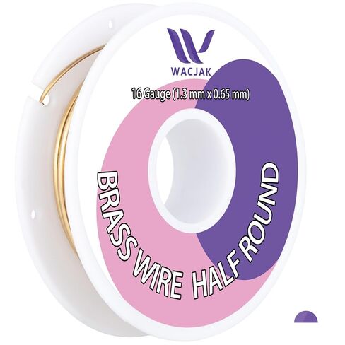Half Round Brass Wire 14ga, 1.6mmx0.8mm, 12ft – Premium Brass for Jewelry & Crafting in Saudi Arabia