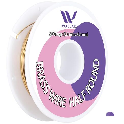 Half Round Brass Wire 14ga, 1.6mmx0.8mm, 12ft – Premium Brass for Jewelry & Crafting in Kuwait