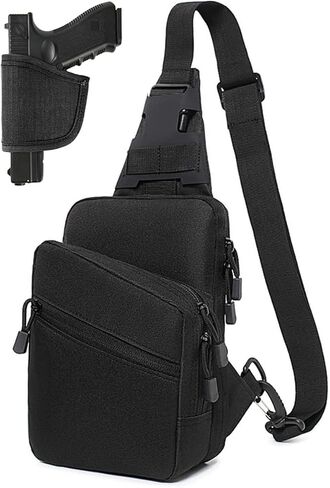 Tactical Sling Bag for Gun, CCW Sling Bag for Men Durable Gun Bag for Handguns Crossbody Shoulder Bag EDC Sling Bag in Saudi Arabia