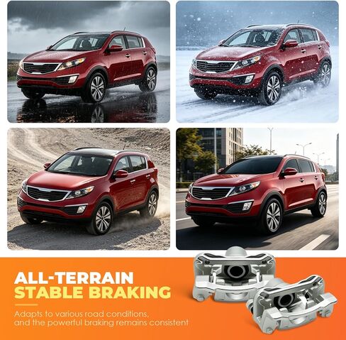 19B6390 19B6391 Pair Rear Brake Calipers with Bracket Compatible with Tucson 2010-2015 S-portage 2011-2016 582302S000 583112SA00 in Kuwait