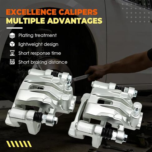 19B6390 19B6391 Pair Rear Brake Calipers with Bracket Compatible with Tucson 2010-2015 S-portage 2011-2016 582302S000 583112SA00 in Kuwait