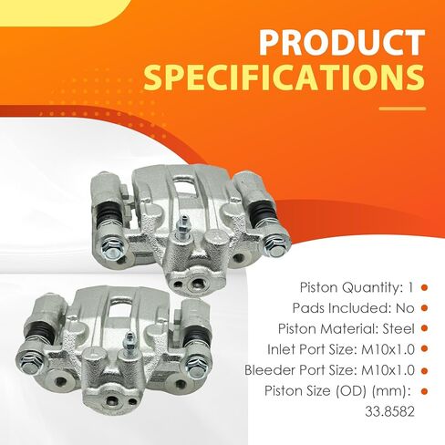19B6390 19B6391 Pair Rear Brake Calipers with Bracket Compatible with Tucson 2010-2015 S-portage 2011-2016 582302S000 583112SA00 in Kuwait