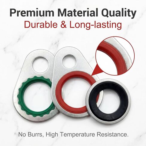 60 PCS Car A/C System Compressor Gaskets, Air Conditioning Hose Gaskets to Compressor Seal Kit, 9 Sizes Standard Bonded Seal Assortment, Universal for Most Cars (Multicolored) in Kuwait