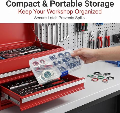 60 PCS Car A/C System Compressor Gaskets, Air Conditioning Hose Gaskets to Compressor Seal Kit, 9 Sizes Standard Bonded Seal Assortment, Universal for Most Cars (Multicolored) in Kuwait