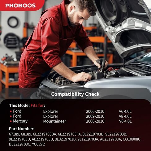 ضاغط تكييف الهواء PHOBOOS مع قابض متوافق مع Ford Explorer 2006-2010 4.0L، Explorer 2009-2010 4.6L وMercury Mountaineer 2006-2010 4.0L، المرجع. 67189، طراز FS20 [فقط للطرز ذات مكيف الهواء الخلفي] in Kuwait
