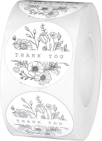 500 PCS Thank You Sticker Round - 1 Inch Thank You Stickers Small Business for Gifts Baking Envelopes Wedding Decor - PVC Adhesive Roll in Kuwait