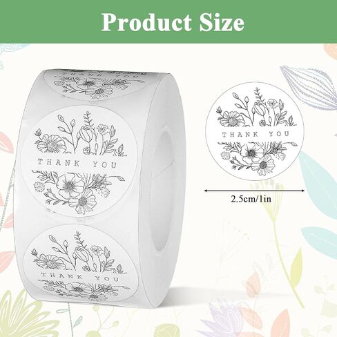 500 PCS Thank You Sticker Round - 1 Inch Thank You Stickers Small Business for Gifts Baking Envelopes Wedding Decor - PVC Adhesive Roll in Kuwait
