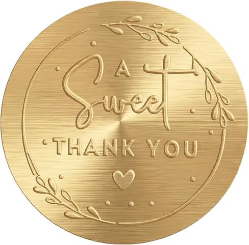 120 قطعة من ملصقات Mabor A Sweet Thanks You، ملصقات ذهبية شكرًا لك مقاس 5 سم، ملصقات منقوشة بالذهب المرتفع لحفلات الزفاف وملصقات الحلوى المستديرة لأكياس الحلوى والحلوى in Kuwait