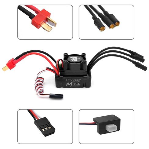 2435 Brushless Motor with 35A Waterproof ESC Combo Sensorless Motor and Electric Speed Controller for 1/14 1/16 1/18 RC Car Trucks (Black) (4300KV) in Saudi Arabia
