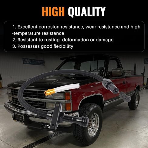 700R4 4L60E 4L80E Flexible Transmission Dipstick Stainless Steel Braided Hose Compatible with GM Chevy Black in Kuwait