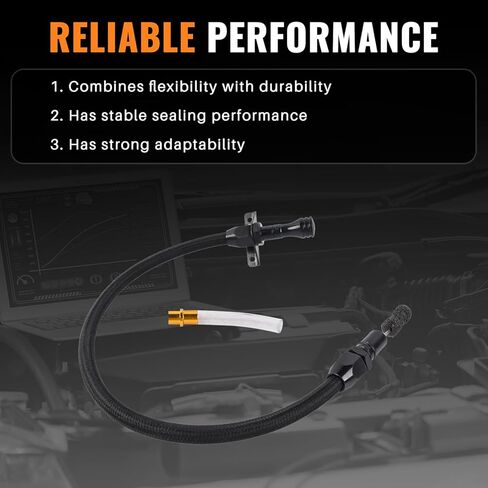 700R4 4L60E 4L80E Flexible Transmission Dipstick Stainless Steel Braided Hose Compatible with GM Chevy Black in Kuwait