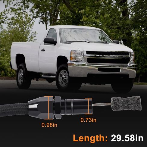700R4 4L60E 4L80E Flexible Transmission Dipstick Stainless Steel Braided Hose Compatible with GM Chevy Black in Kuwait