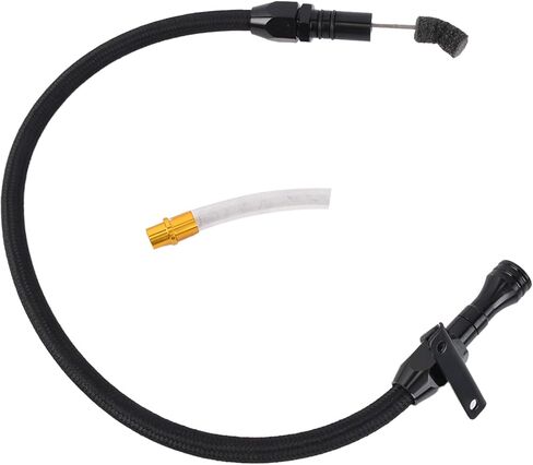 700R4 4L60E 4L80E Flexible Transmission Dipstick Stainless Steel Braided Hose Compatible with GM Chevy Black in Kuwait