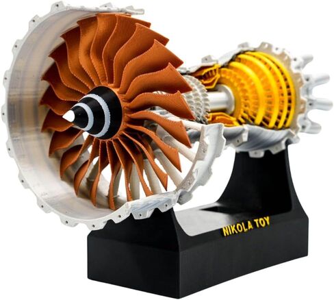 TR900 Turbofan Engine Model-3D Printer Aircraft Engine Kit - 1:20 Turbojet Engine Model - لعبة تعليم العلوم الميكانيكية - هدية لعشاق الطيران - إصدار فاخر مع علبة عرض مصنوعة من خليط معدني in Saudi Arabia