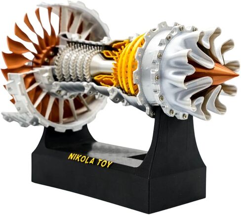 TR900 Turbofan Engine Model-3D Printer Aircraft Engine Kit - 1:20 Turbojet Engine Model - لعبة تعليم العلوم الميكانيكية - هدية لعشاق الطيران - إصدار فاخر مع علبة عرض مصنوعة من خليط معدني in Saudi Arabia