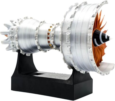 TR900 Turbofan Engine Model-3D Printer Aircraft Engine Kit - 1:20 Turbojet Engine Model - لعبة تعليم العلوم الميكانيكية - هدية لعشاق الطيران - إصدار فاخر مع علبة عرض مصنوعة من خليط معدني in Saudi Arabia