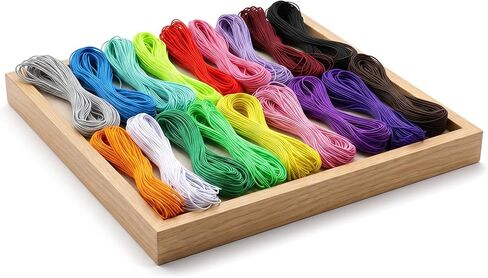 18 Pcs Elastic String Multicolor Beading Elastic Cord 1mm for Jewelry Making Sewing Bracelets Necklace Anklet Friendship Bracelets DIY Crafts (18 Colors, Each 20m) in Kuwait