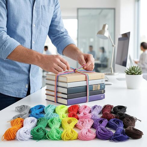 18 Pcs Elastic String Multicolor Beading Elastic Cord 1mm for Jewelry Making Sewing Bracelets Necklace Anklet Friendship Bracelets DIY Crafts (18 Colors, Each 20m) in Kuwait