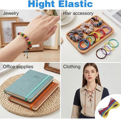 18 Pcs Elastic String Multicolor Beading Elastic Cord 1mm for Jewelry Making Sewing Bracelets Necklace Anklet Friendship Bracelets DIY Crafts (18 Colors, Each 20m) in Kuwait