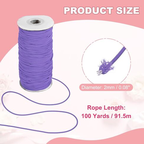 Stretchy String for Bracelets, Elastic Crystal Thread Stretch Elastic Beading Cord 2mm & Purple-Fitting for(Bracelets/Sewing/Beading/Necklace/Jewelry Making/Crafts DIY) in Kuwait