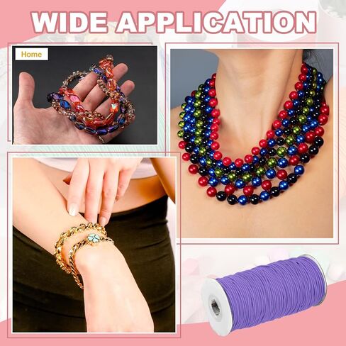 Stretchy String for Bracelets, Elastic Crystal Thread Stretch Elastic Beading Cord 2mm & Purple-Fitting for(Bracelets/Sewing/Beading/Necklace/Jewelry Making/Crafts DIY) in Kuwait