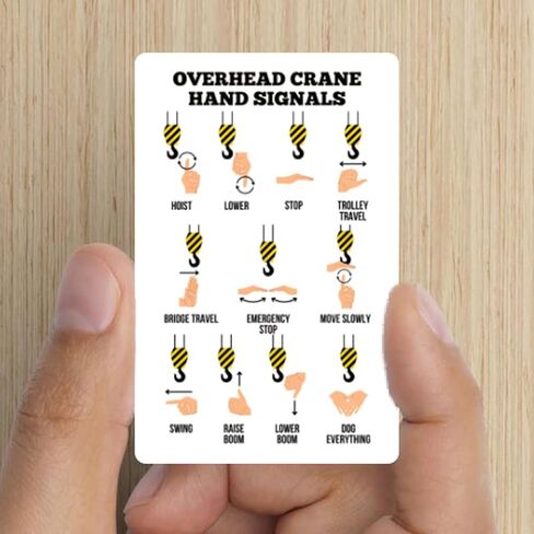 Crane Operator Card | 5 pk 3.5x2.25" Plastic Wallet Training ID Cards Fill in Name Completion Hard Hat Safety Checklist Bulk ID Tag Overhead Mobile Crane Hand Signals in Kuwait