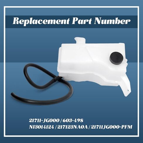 21711-JG000 Coolant Overflow Reservoir Tank with Cap Replacement for Nissan Rogue 2008-2013 Rogue Select 2014-2015 2.5L L4, Replace 603-498 NI3014124 21711JG000 603498 217123NA0A in Kuwait