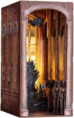 Revell Book Nook Kit Game of Thrones House of the Dragon - Iron Throne Miniature DIY Kit 9" Booknook 3D Wooden Puzzle with LED Light Bookshelf Décor Gift for Adults Women Men in Kuwait