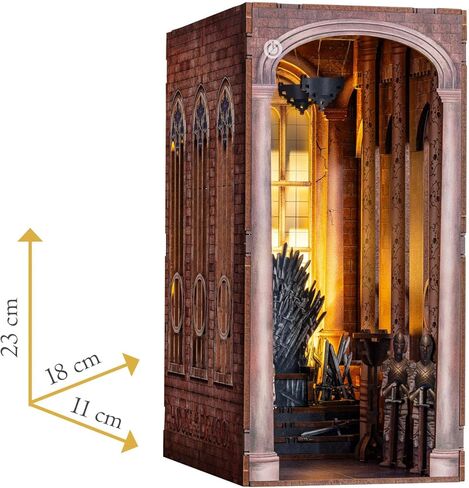 Revell Book Nook Kit Game of Thrones House of the Dragon - Iron Throne Miniature DIY Kit 9" Booknook 3D Wooden Puzzle with LED Light Bookshelf Décor Gift for Adults Women Men in Kuwait
