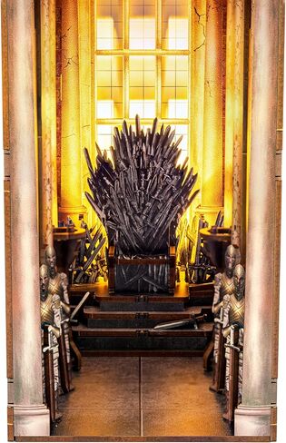 Revell Book Nook Kit Game of Thrones House of the Dragon - Iron Throne Miniature DIY Kit 9" Booknook 3D Wooden Puzzle with LED Light Bookshelf Décor Gift for Adults Women Men in Kuwait
