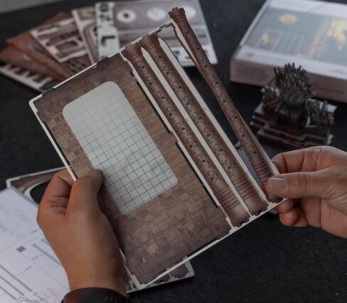 Revell Book Nook Kit Game of Thrones House of the Dragon - Iron Throne Miniature DIY Kit 9" Booknook 3D Wooden Puzzle with LED Light Bookshelf Décor Gift for Adults Women Men in Kuwait