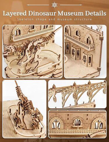 BOOZUU 3D Wooden Dinosaur Museum Puzzle - DIY Paintable Model Kit for Adults and Teens 14+, 208 Pcs Deinonychus Exhibit Craft, Home Decor Gift for Birthdays and Father's Day in Saudi Arabia