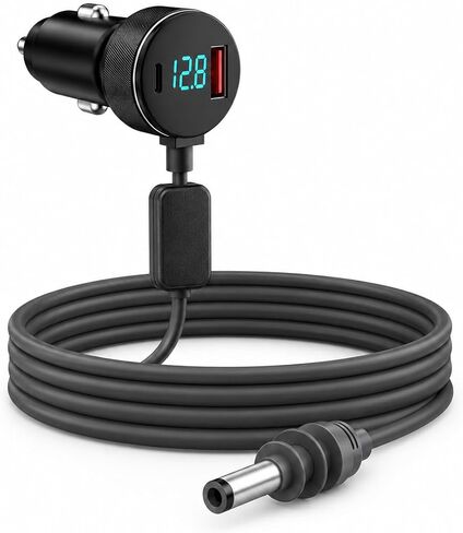 محول سيارة Starlink Mini، شاحن سيارة Starlink Mini 12V-24V إلى 30V 2A ثابت مع عرض الجهد الرقمي، PD 30W USB-C ومنافذ USB-A، كابل ولاعة سجائر 18AWG 10FT لشاحنة RV Van Boat | توفير حل إمداد طاقة ثابت للمركبة بقدرة 60 وات لـ Starl in Kuwait