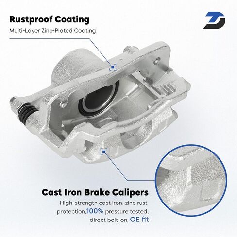 Front Disc Brake Caliper Assembly w/Bracket Fit for 1996-2011 Honda Civic, 1997-2000 Acura EL, 2010-2014 Honda Insight, Replaces 19-B1832 19-B1833 in Kuwait