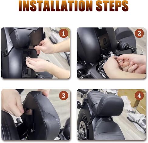 Motorcycle Driver Backrest Rider Backrest Backpad Mount Kit Compatible with Indian Scout Sixty/Bobber/Classic Solo Seat 2025 in Kuwait