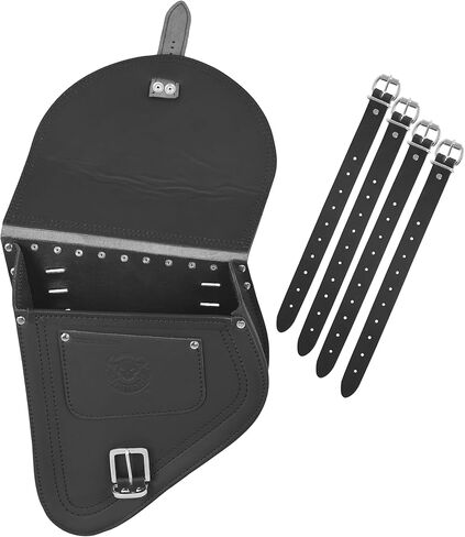 حقيبة Fortuna Black Swing Arm Bag Biker Bag إطار صلب متوافق مع Harley Davidson Fatboy Left Breakout Fat Bob Side HD Special Edition Side Bag in Kuwait