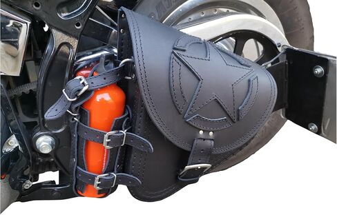 حقيبة Fortuna Black Swing Arm Bag Biker Bag إطار صلب متوافق مع Harley Davidson Fatboy Left Breakout Fat Bob Side HD Special Edition Side Bag in Kuwait