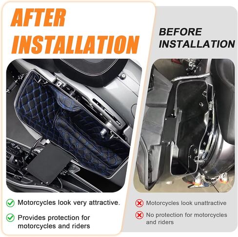 Saddlebags Liners Carpet Insert for 2023 2024 2025 2026 Harley Touring Road Glide, Street Glide, CVO Road Glide, CVO Street Glide, CVO Road Glide ST Models (Blue Stitching) in Kuwait