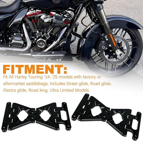 Aluminum Saddlebag Lid Supports Stoppers for Harley Davidson Touring Street glide, Electra glide, Road glide, Road king, Ultra limited 2014-2025 (Replaces# Flimsy OEM Straps) in Kuwait