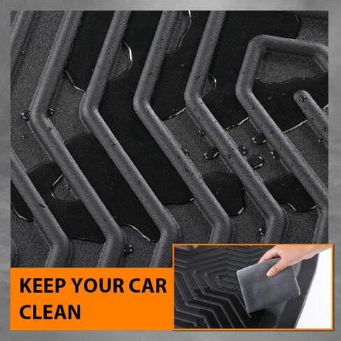 G-PLUS TPE Floor Mats Fit Dodge Ram 1500 Quad Cab 2009-2018 / Ram 1500 Classic Quad Cab 2019-2022 1st & 2nd Row Truck Accessories Cargo Liners All Weather Protection 3PCs Black Alfombras para Carro in Kuwait
